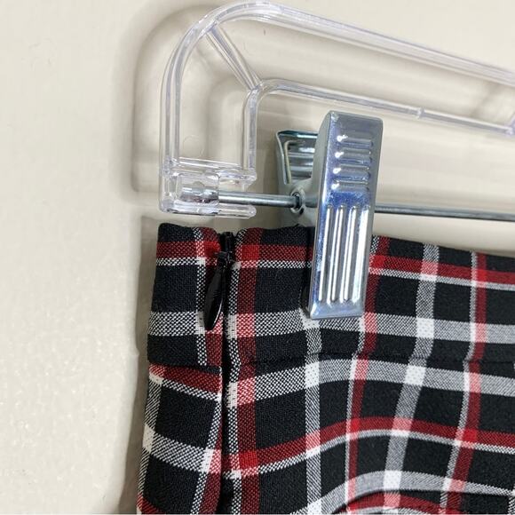 Akris Punto Francoise Slim Straight Pant (Sz 4) Glen Check Plaid Black Red - Picture 15 of 16
